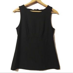 CAbi Black peplum style tank top blouse size 6